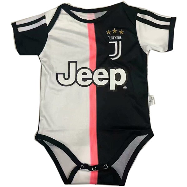 Trikot Juventus Heim Onesies Kinder 2019-20 Weiß Schwarz